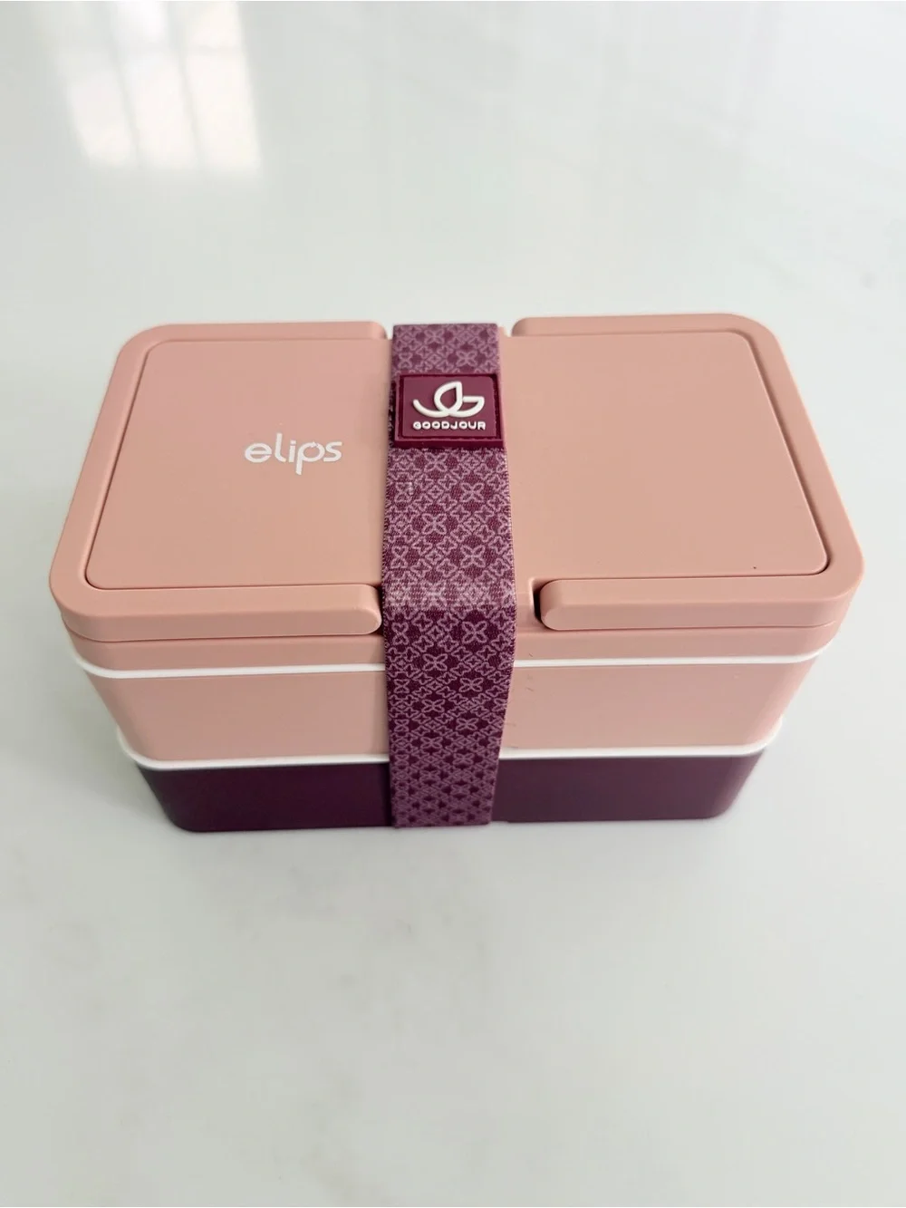 Goodjour elips Tender Double Compartment Bento Lunch Box Pink purple France nWOT